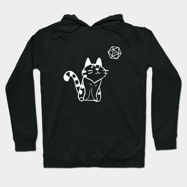 Cat Lover with D20 Dice TRPG Tabletop RPG Gaming Addict Hoodie by dungeonarmory